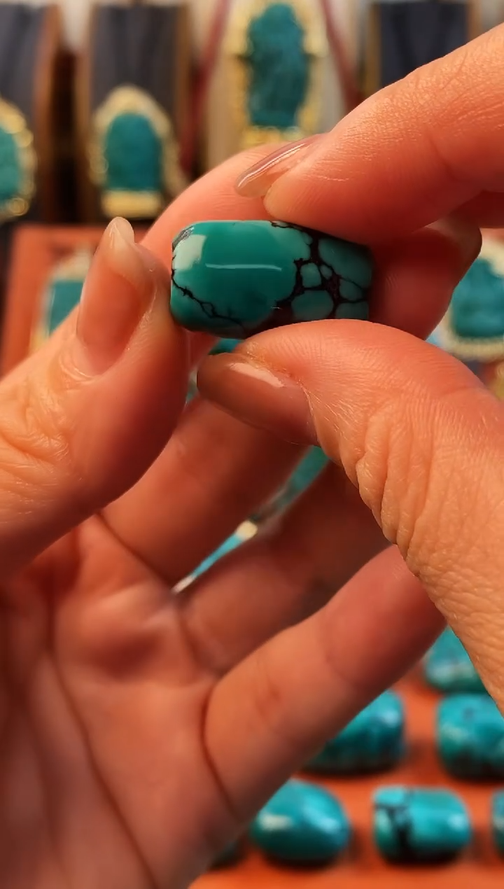 未镶嵌绿松石。网花 单颗  22*13*11.3mm