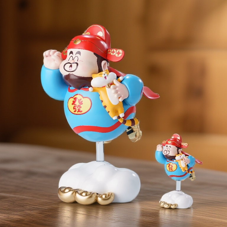 飞来财神30CM定制车载财神招财摆件潮玩桌面装饰工位玄关生日礼品