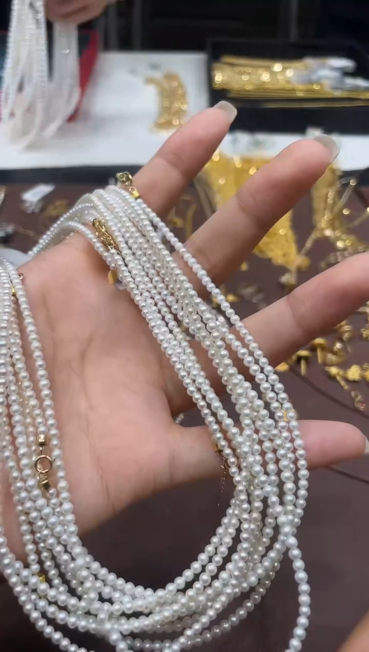 18K金镶嵌淡水珍珠项链TA0727-1148-800