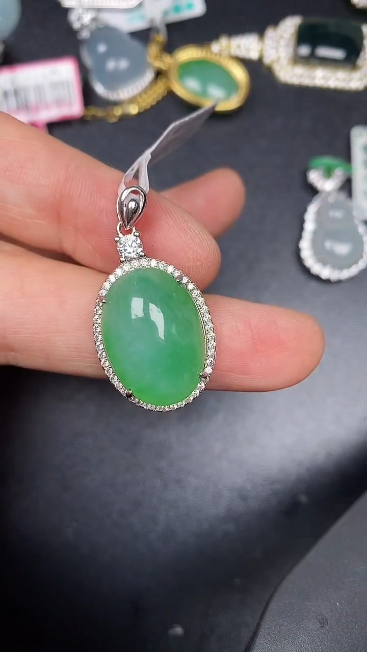 银S925镶嵌戒指翡翠2090