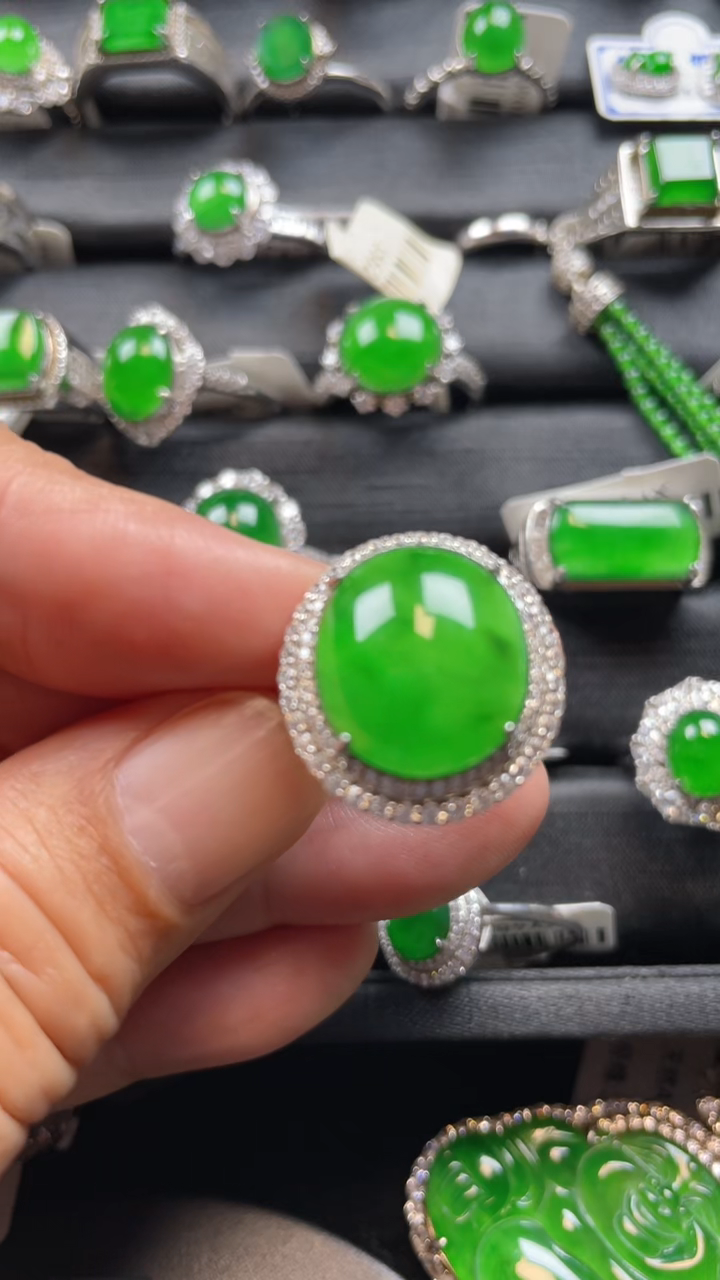 【闪购商品】翡翠戒指银S925镶嵌翡翠