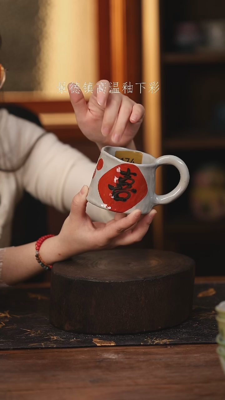 陶瓷景德镇高温釉下手绘陶瓷@L174@