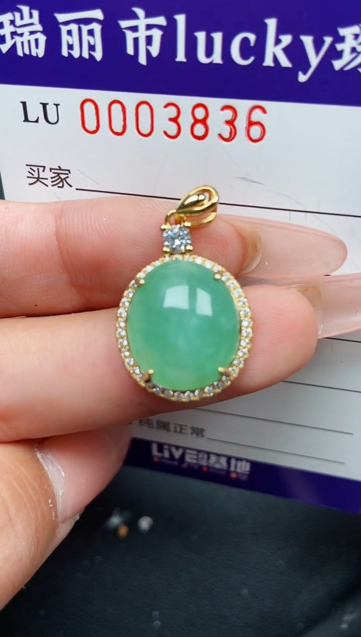 【闪购商品】翡翠颈饰银S925镶嵌3836