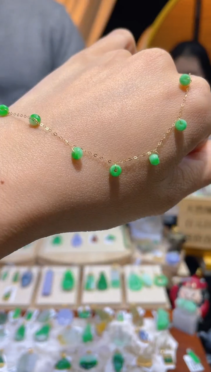 【闪购商品】翡翠颈饰18K金镶嵌假一赔三