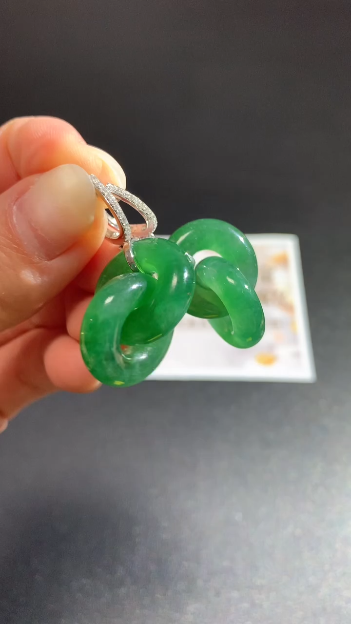 【闪购商品】翡翠耳饰18K金镶嵌耳饰回流不退不换|39800+0