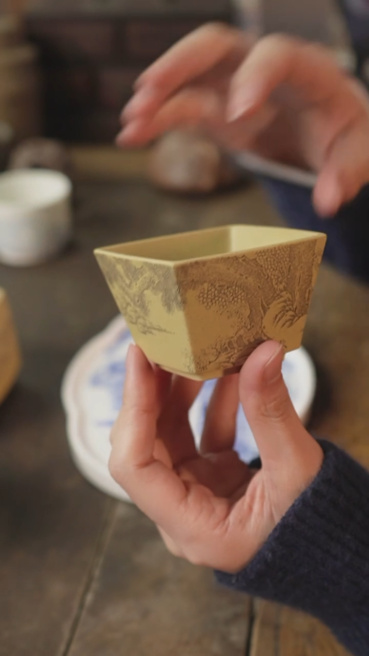 【闪购商品】紫砂茶杯牧之刻绘主人杯