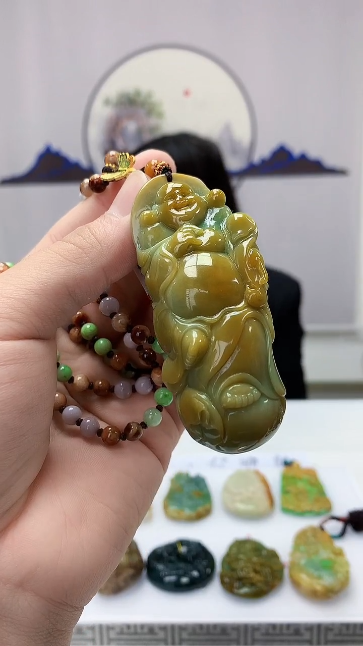 【闪购商品】定制翡翠未镶嵌4852bb-毛货挂件