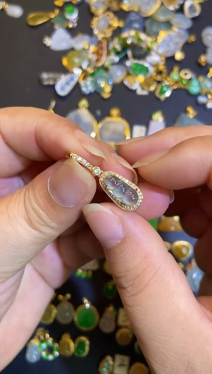 吊坠(不含链)银S925镶嵌翡翠1