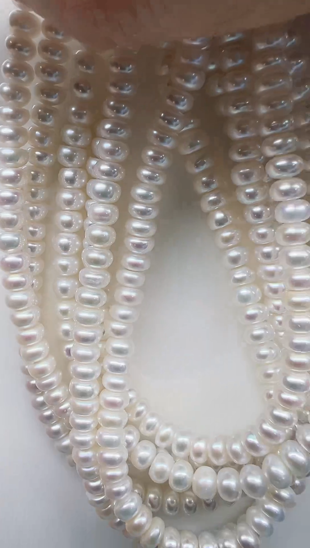 未镶嵌半成品淡水珍珠白色算盘珠4.8-5mm