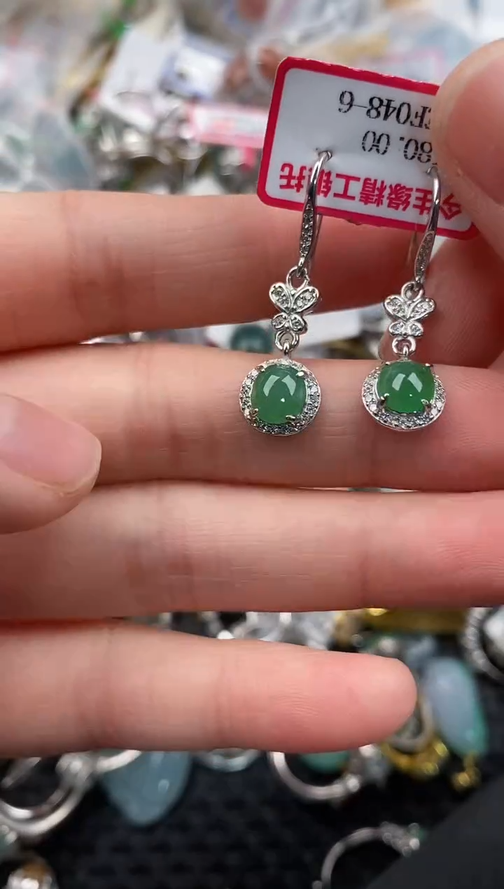 银S925镶嵌戒指翡翠111               5