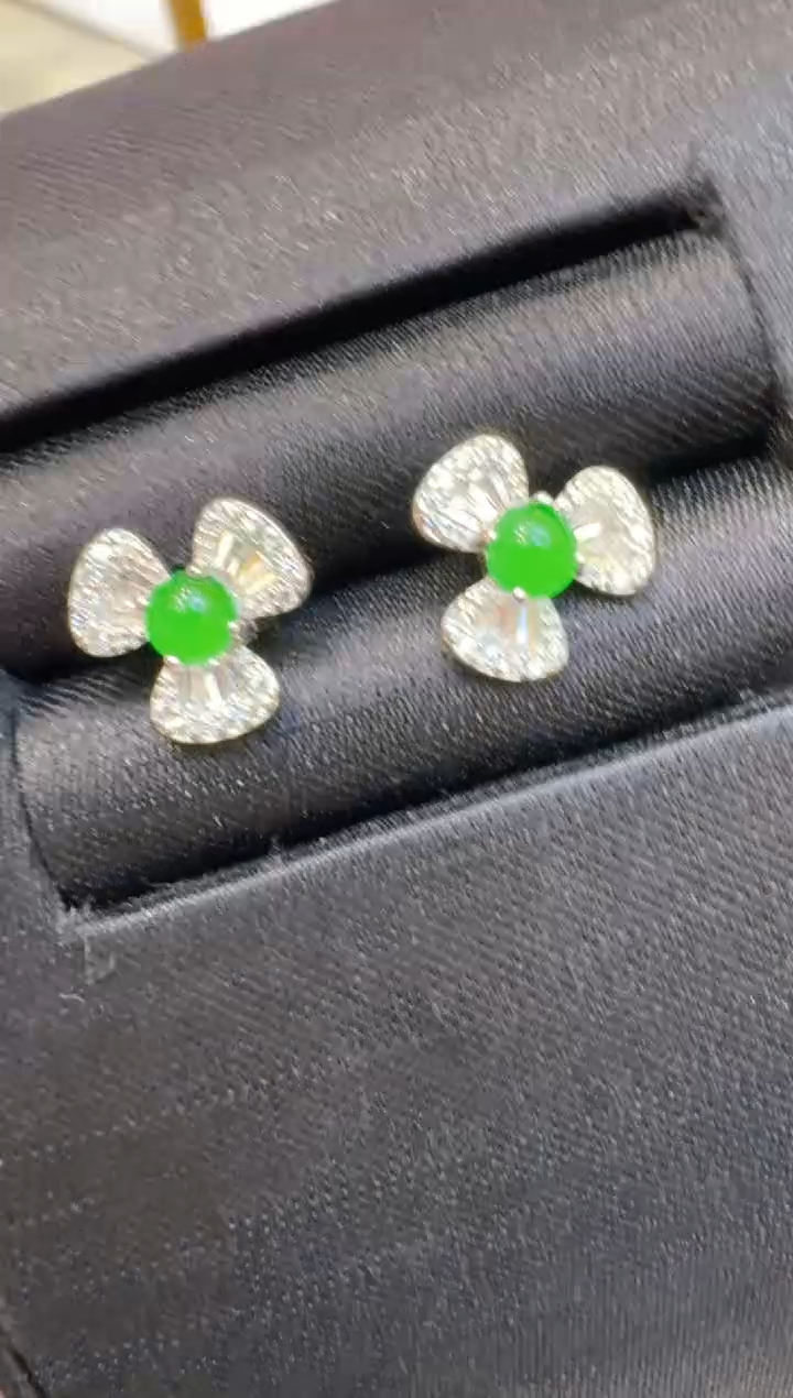 银S925镶嵌翡翠耳饰多样性团购发一件