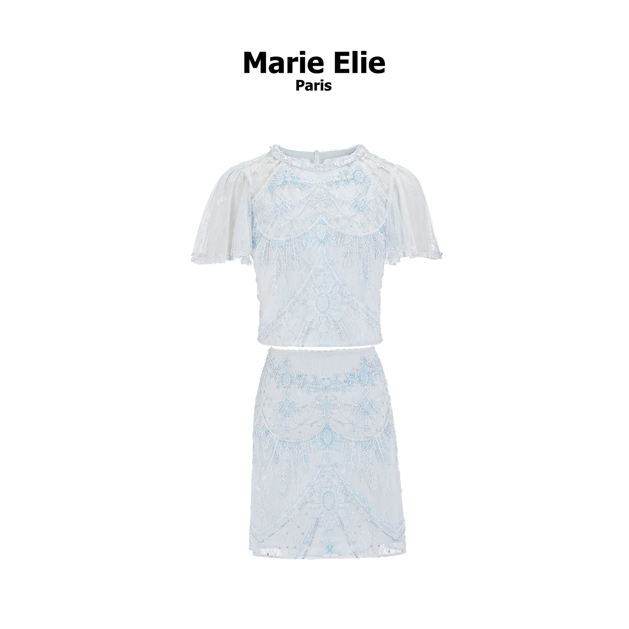 【陈大可专属】Marie Elie【冰莲蓝雾】新款钉珠上衣EAF11D31850