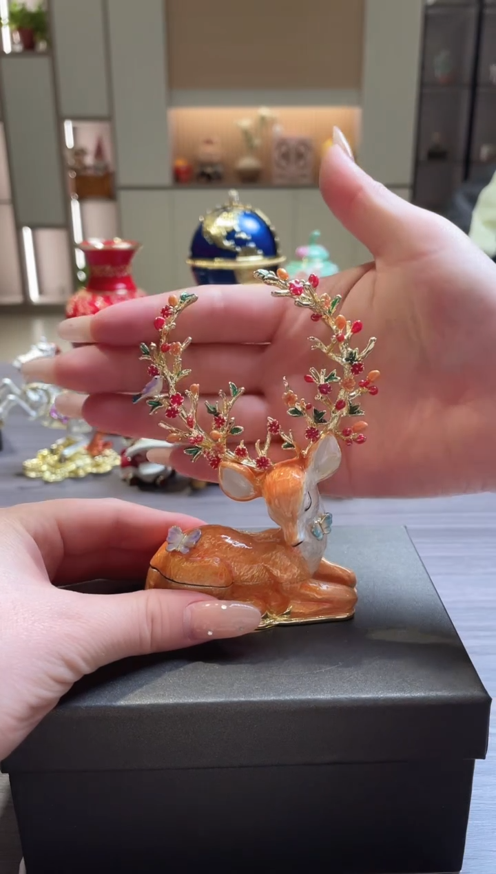 摆件七宝烧珐琅彩首饰盒