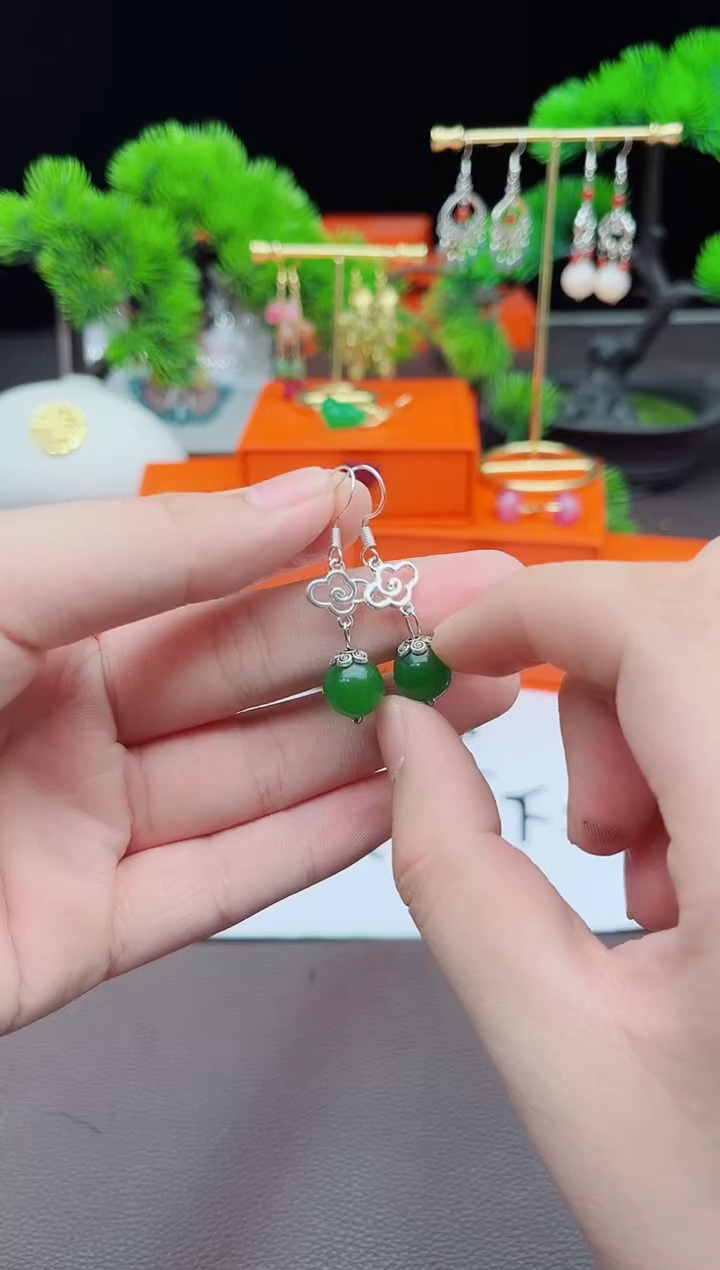 【闪购商品】玛瑙/玉髓耳钉银S925镶嵌532000