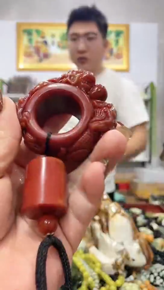 未镶嵌蛇纹石玉手把    
