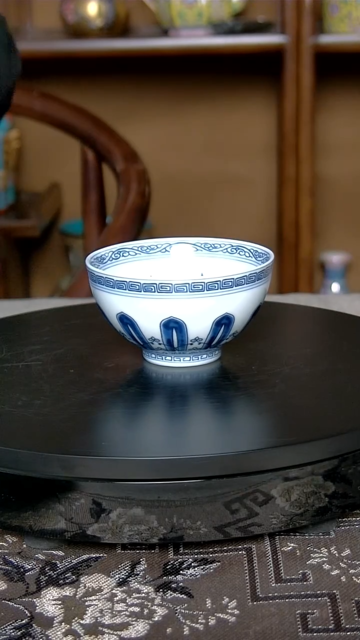 景德镇手工青花十全十美鸡心杯