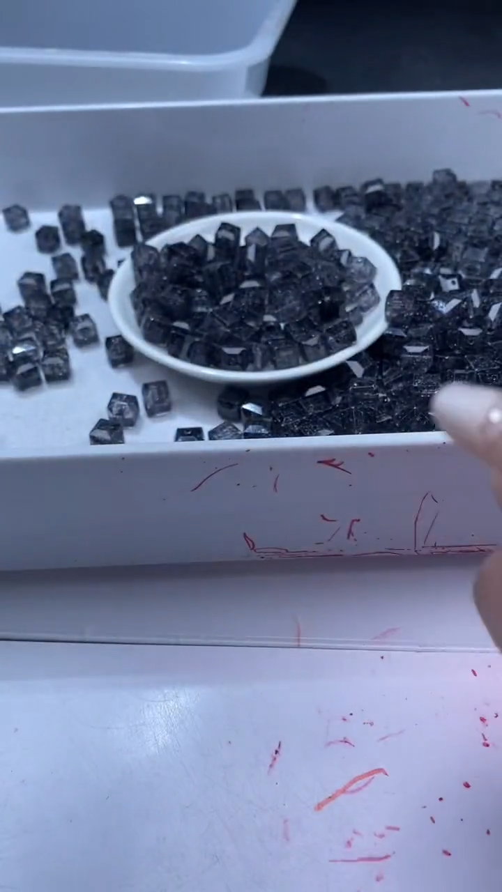 颈饰未镶嵌水晶W3190黑碧玺方糖10MM*8颗