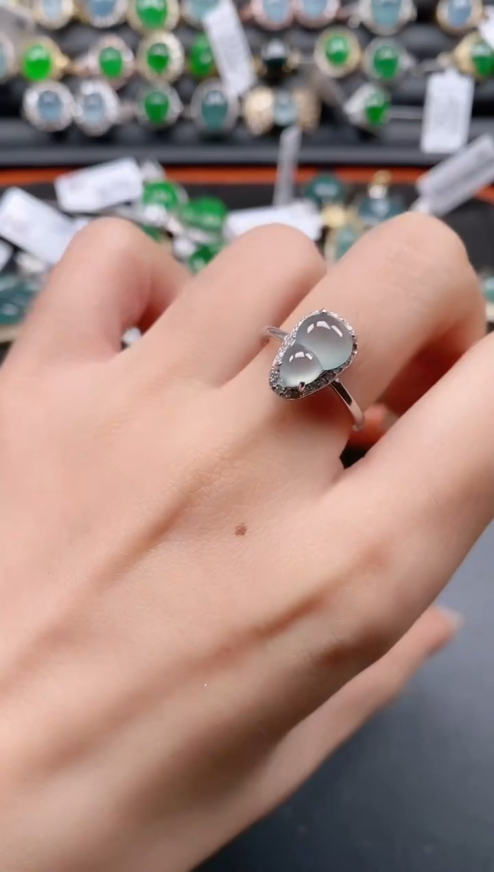 银S925镶嵌戒指翡翠11