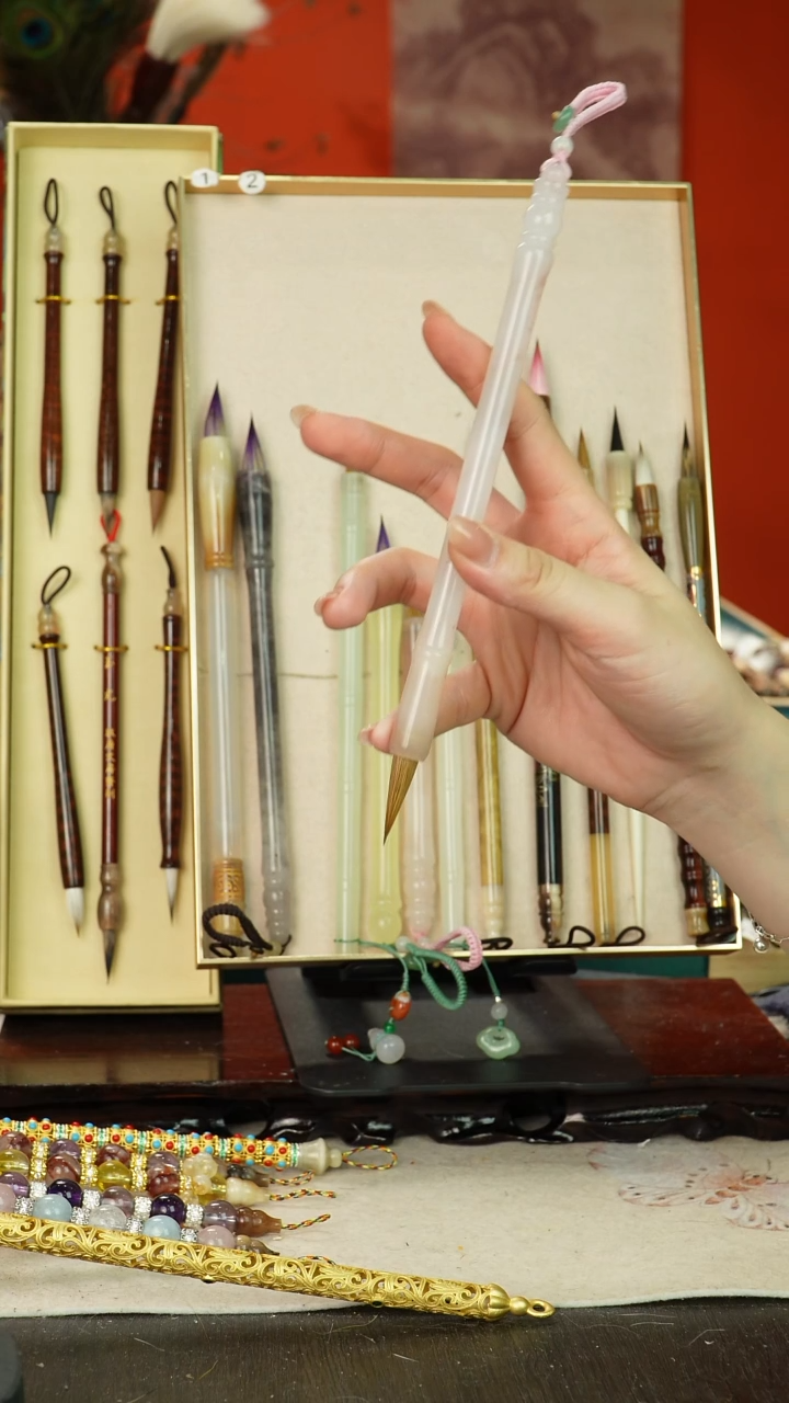 239号闪孤品高货毛笔链接 清水试笔 蘸墨不退