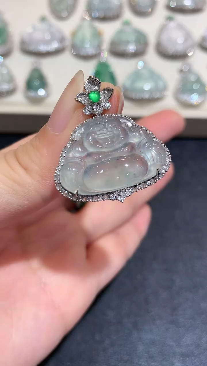 【闪购商品】翡翠颈饰18K金镶嵌 B106   