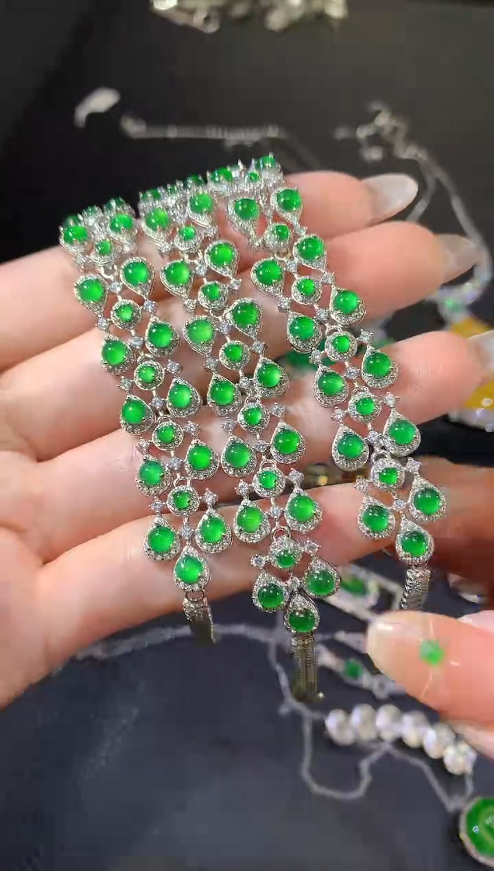 银S925镶嵌手链翡翠130手链（多样性发货一件