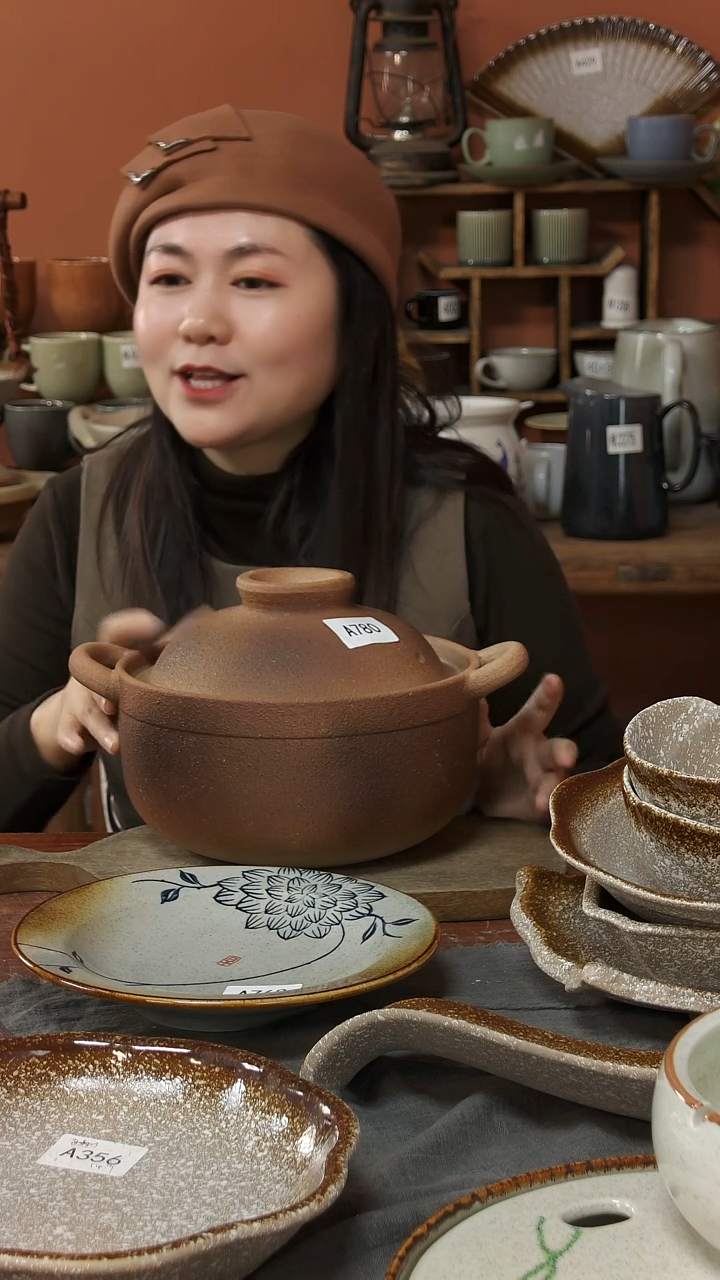 陶瓷A780 一只陶瓷粗陶砂锅颗粒感磨砂