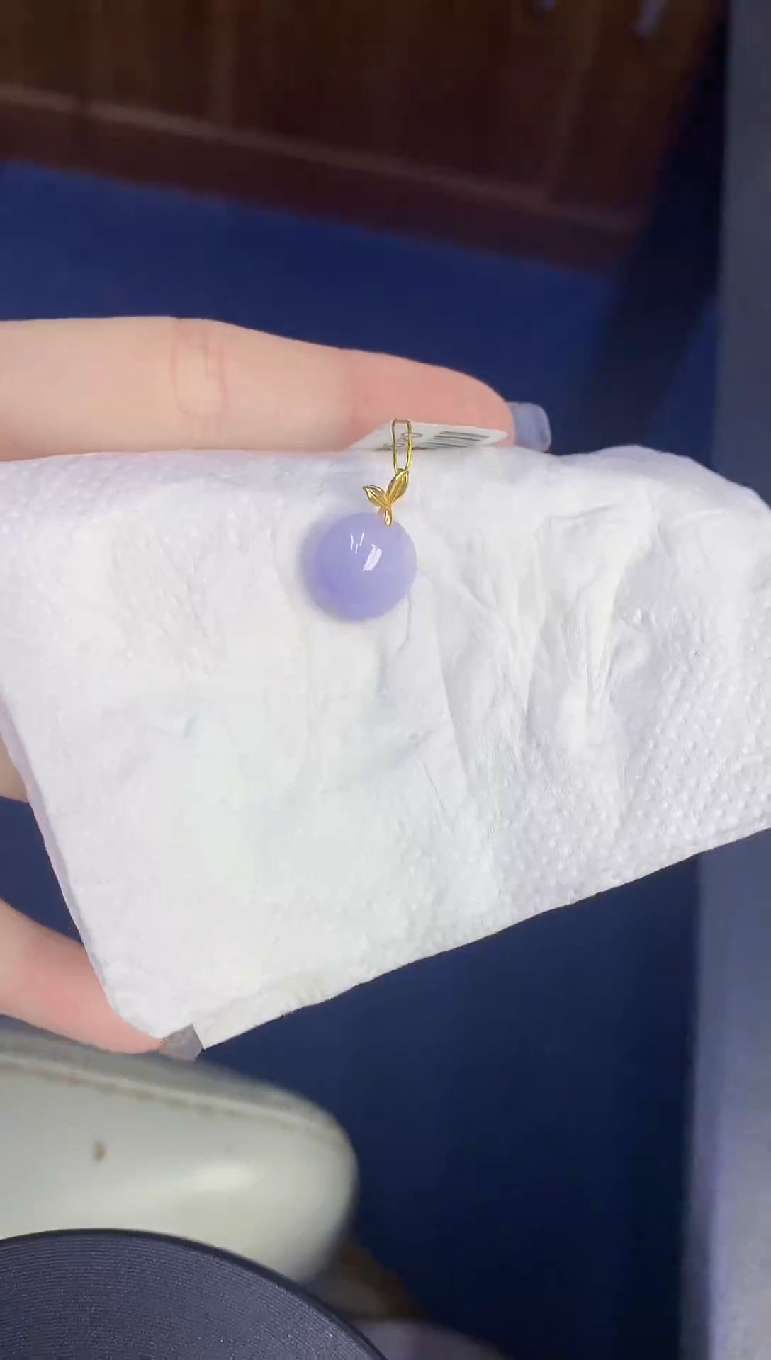 颈饰18K金镶嵌翡翠缅甸天然翡翠A货