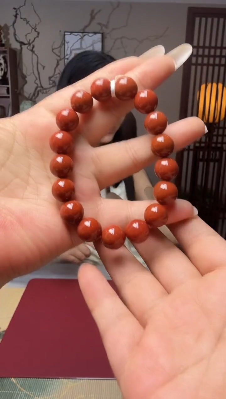 珐琅足银I 甄选好物保山锦红满肉手串