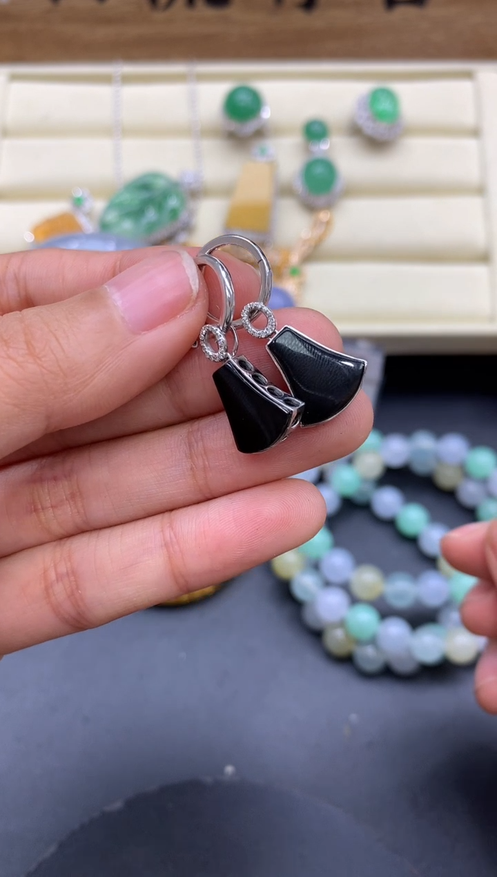 【闪购商品】翡翠耳饰18K金镶嵌398-中国好珍宝