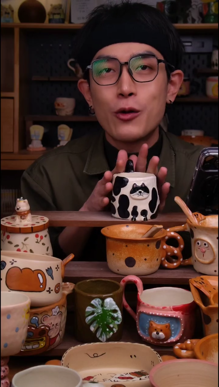 杯子陶景德镇可爱设计师款陶瓷