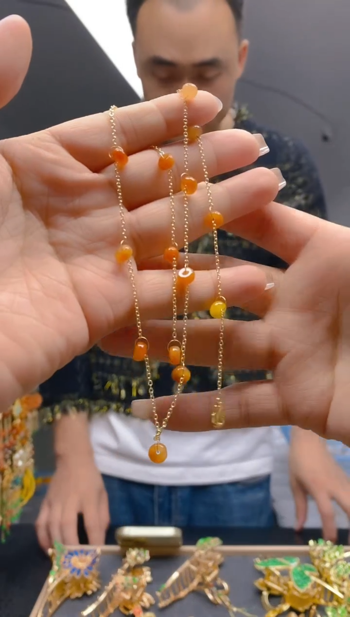 【闪购商品】翡翠耳饰合金268翡翠锁骨链