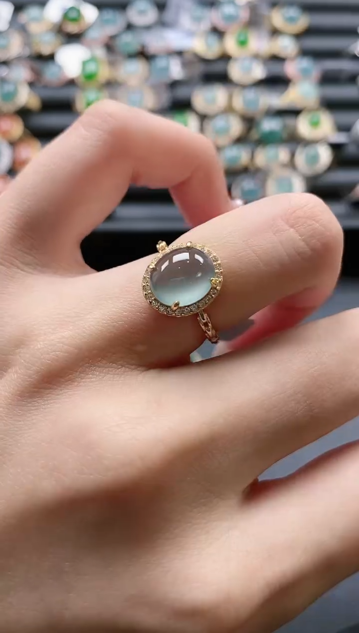 【闪购商品】翡翠戒指银S925镶嵌51511