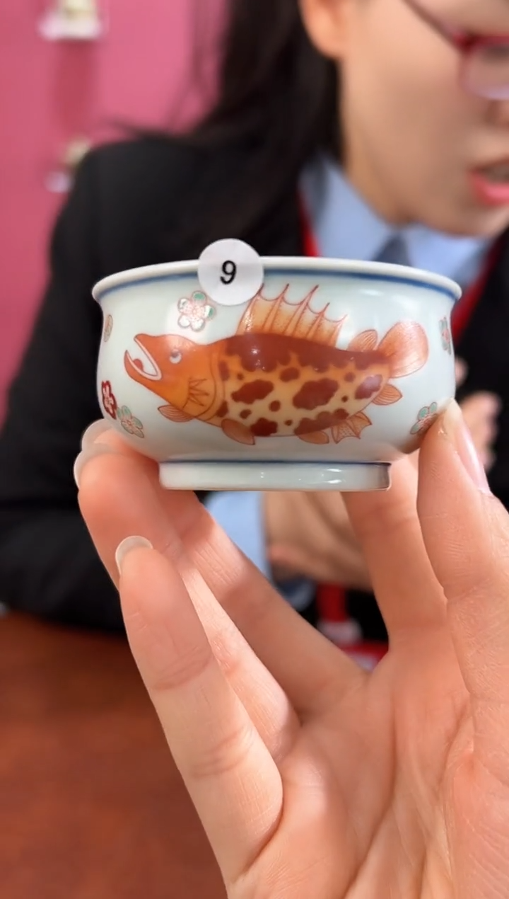 【闪购商品】杯子红绿彩鱼藻主人杯9