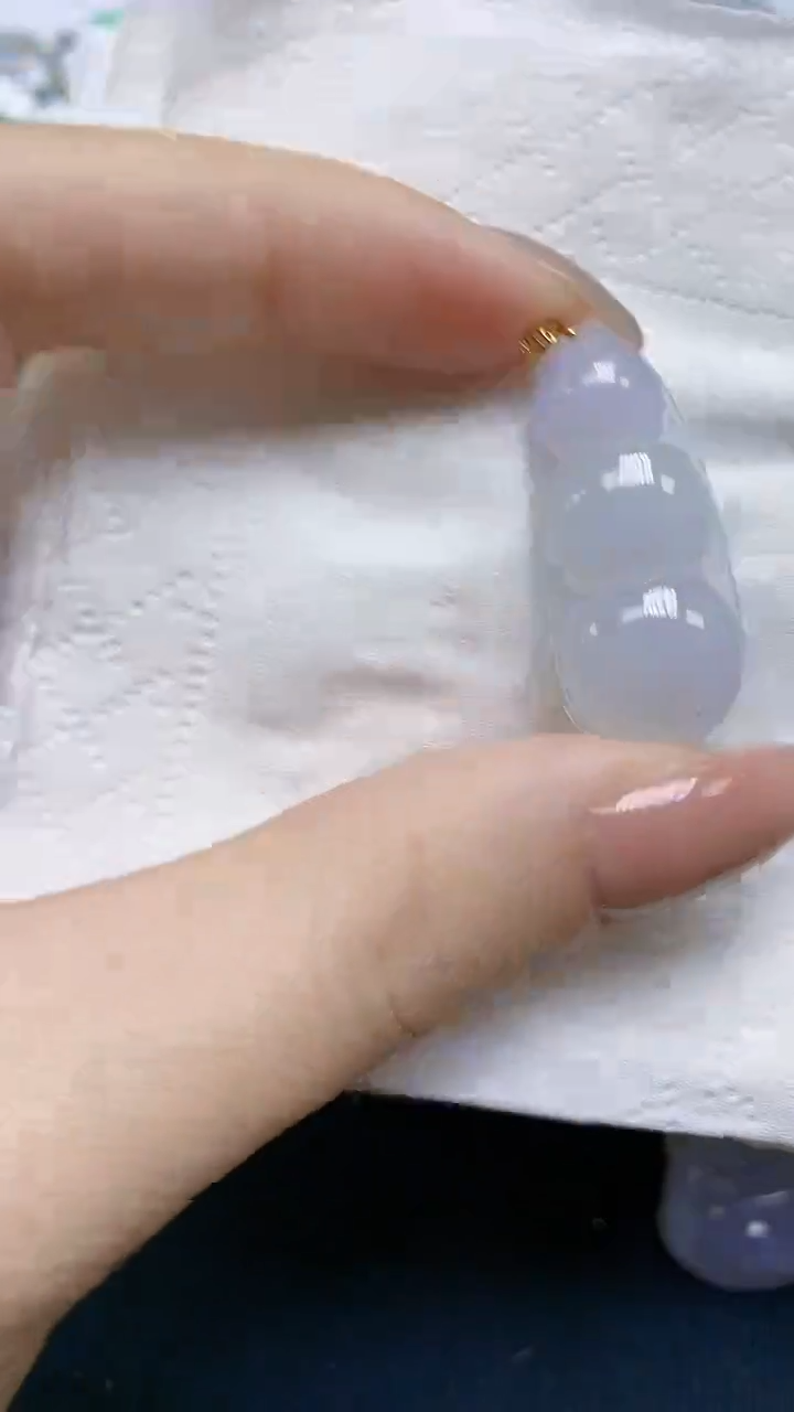 翡翠18K金镶嵌颈饰天然缅甸A货翡翠