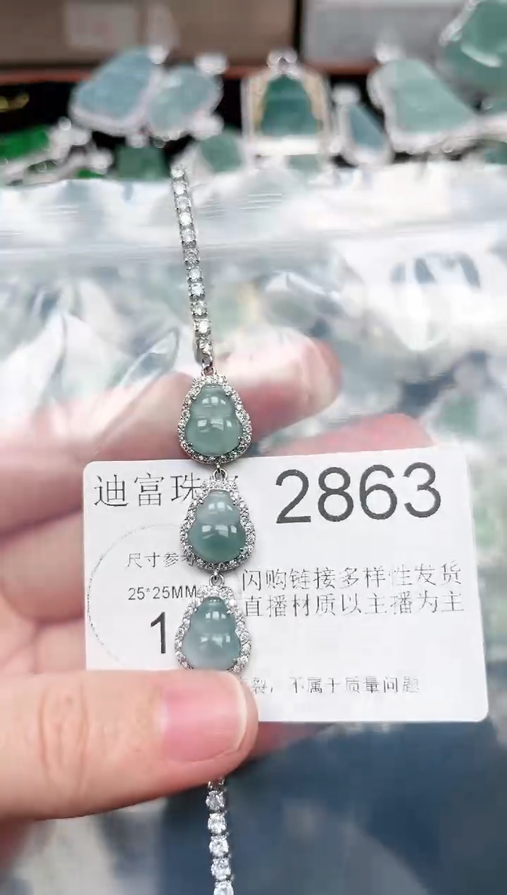 【闪购商品】翡翠颈饰未镶嵌赠皮绳2863