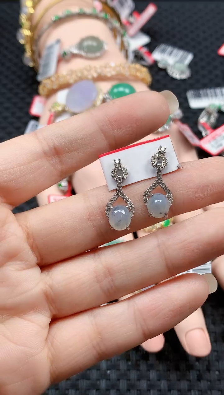 银S925镶嵌戒指翡翠天然A货缅甸翡翠