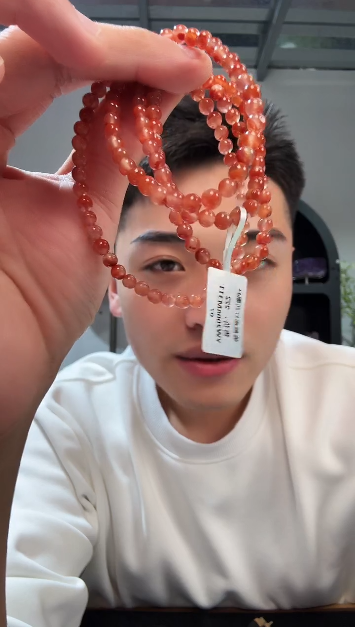 项链未镶嵌南红玛瑙晶1028 约4mm