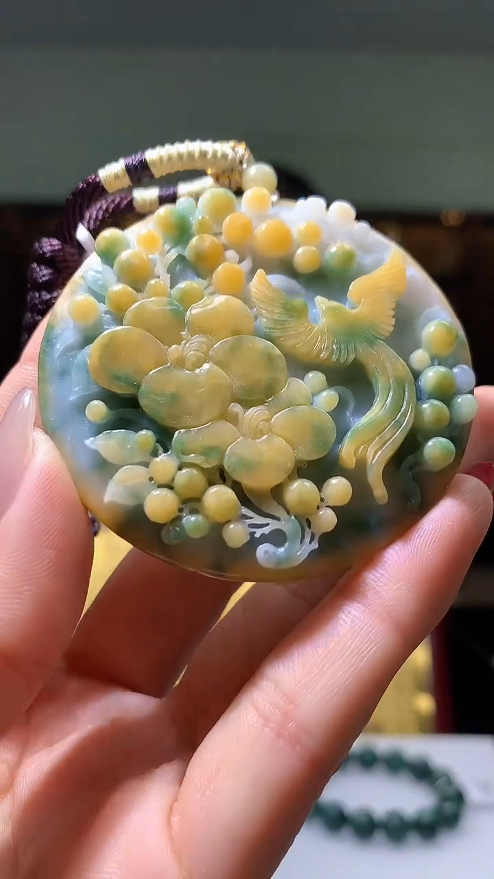 【闪购商品】定制翡翠未镶嵌1057hm-毛货挂件58