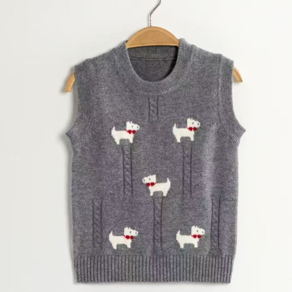 （马甲）鄂尔多斯市儿童羊绒衫圆领秋冬新款时尚针织衫套头