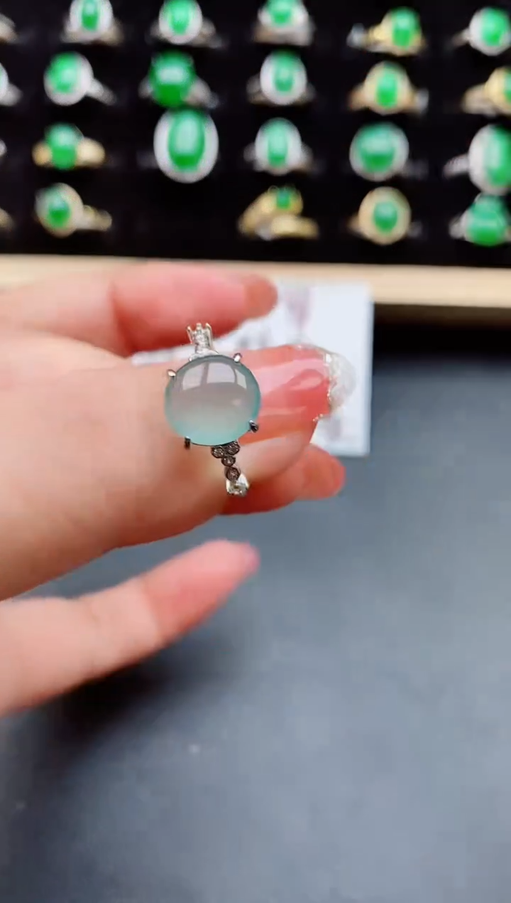 【闪购商品】翡翠戒指银S925镶嵌80800