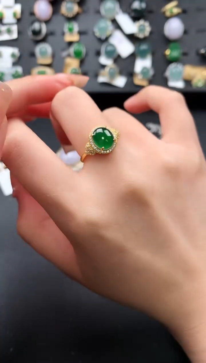 【闪购商品】翡翠戒指银S925镶嵌6134141