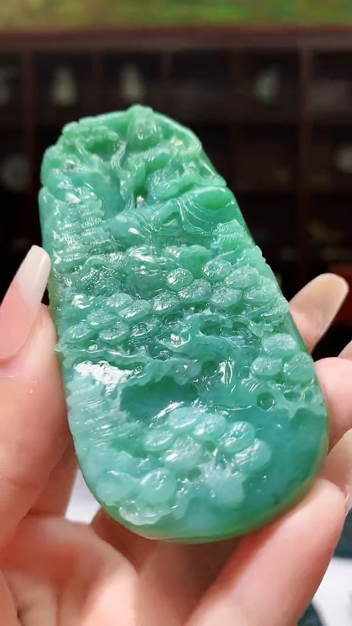 【闪购商品】定制翡翠未镶嵌1049xx-毛货挂件50