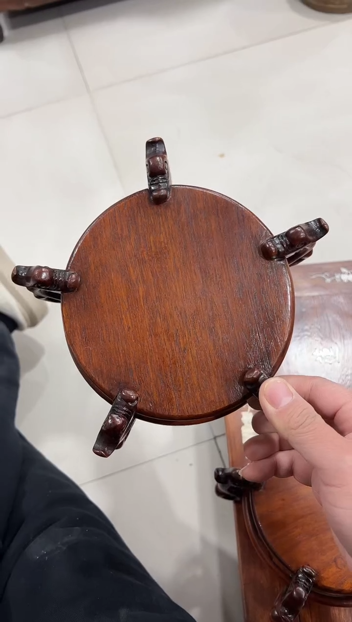 一****奇花梨木五龙底座