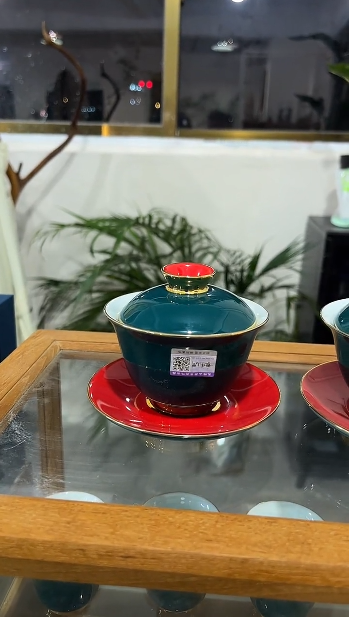 祖母绿三才盖碗，直播间福利