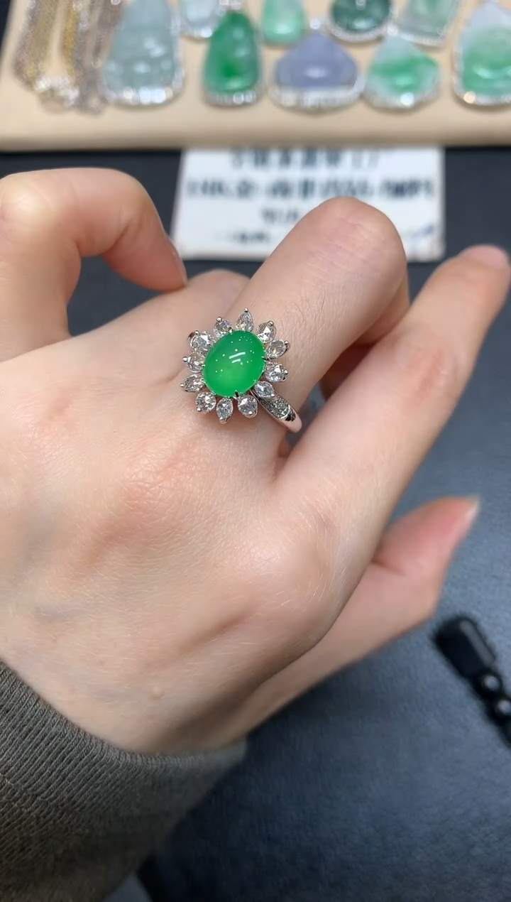 【闪购商品】翡翠戒指18K金镶嵌【无服务费