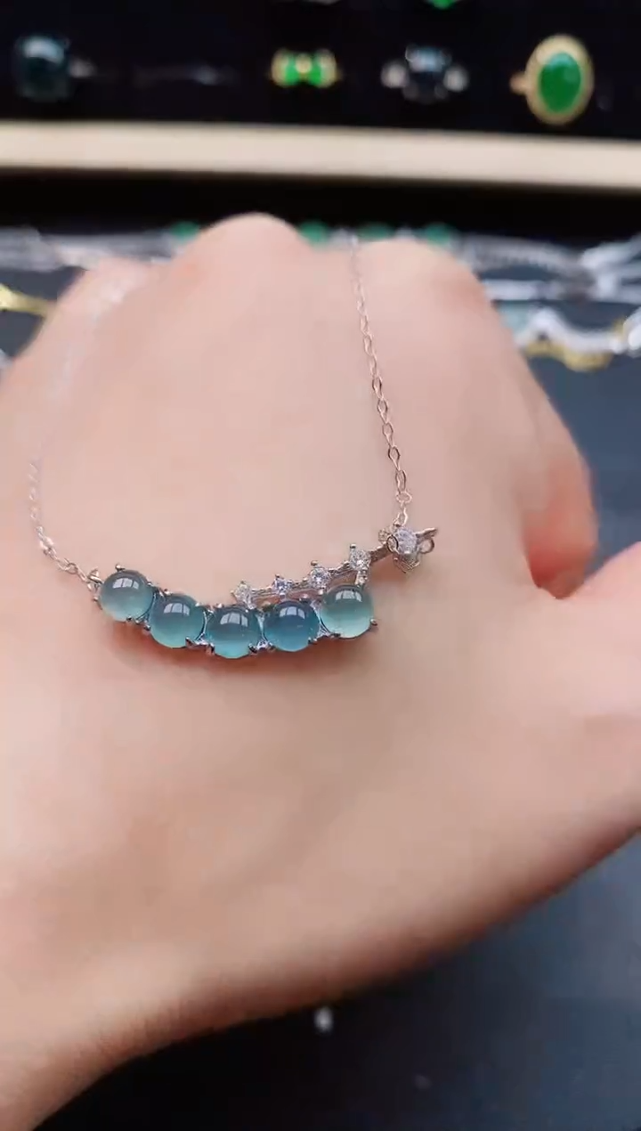 翡翠银S925镶嵌吊坠(赠链)85080