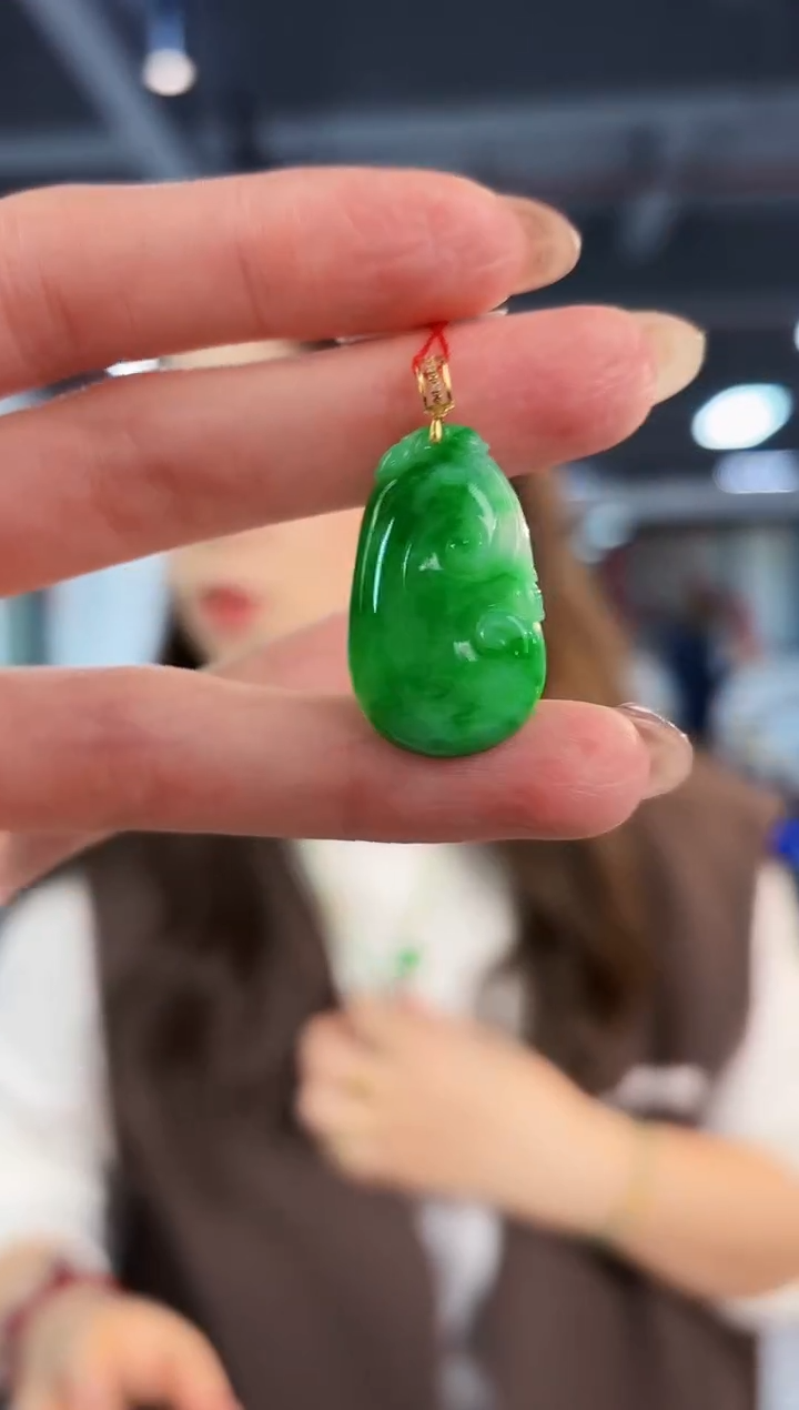 【闪购商品】翡翠颈饰18K金镶嵌缅料A货/支持复检/一件