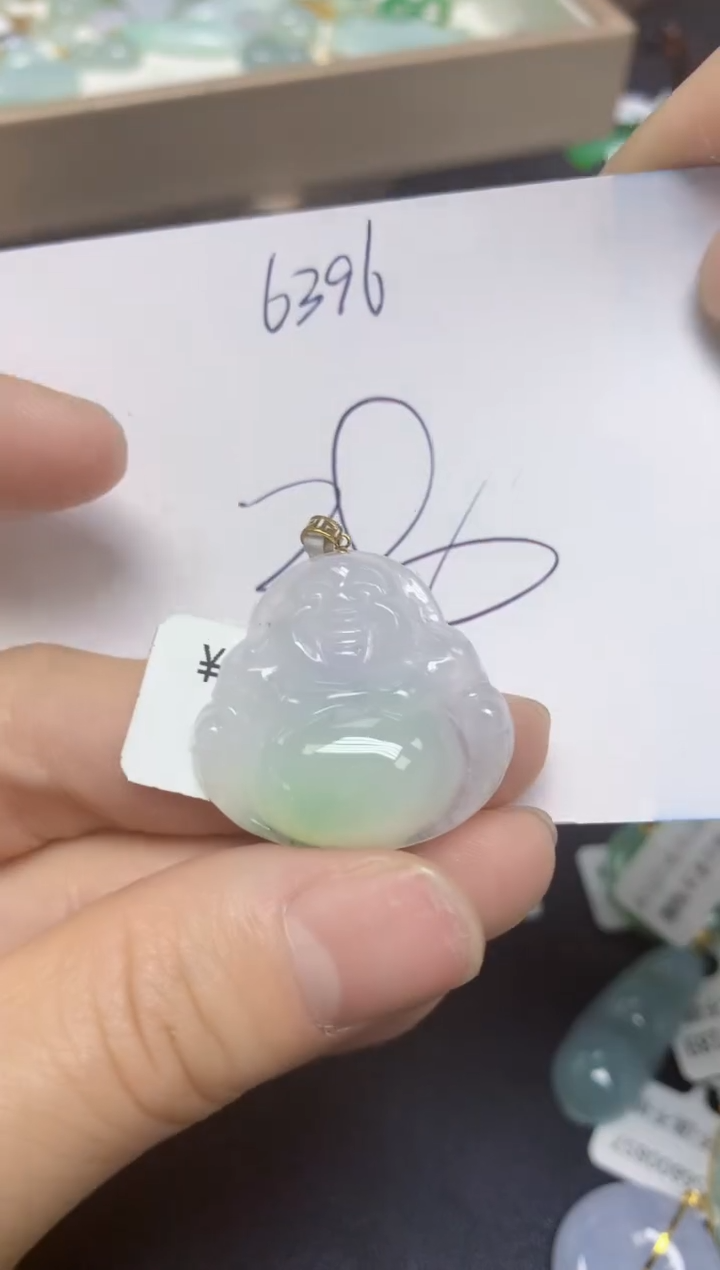 【闪购商品】翡翠18K金镶嵌挂件天然翡翠A货