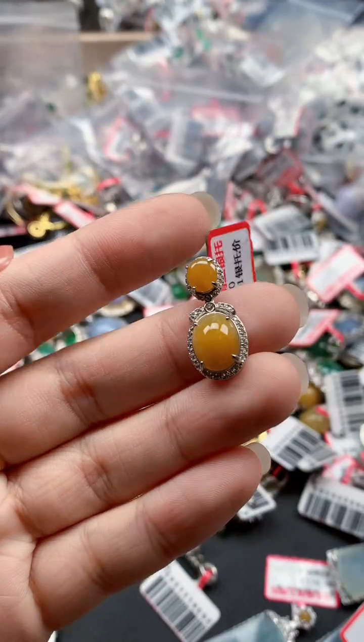 银S925镶嵌戒指翡翠天然A货缅甸翡翠