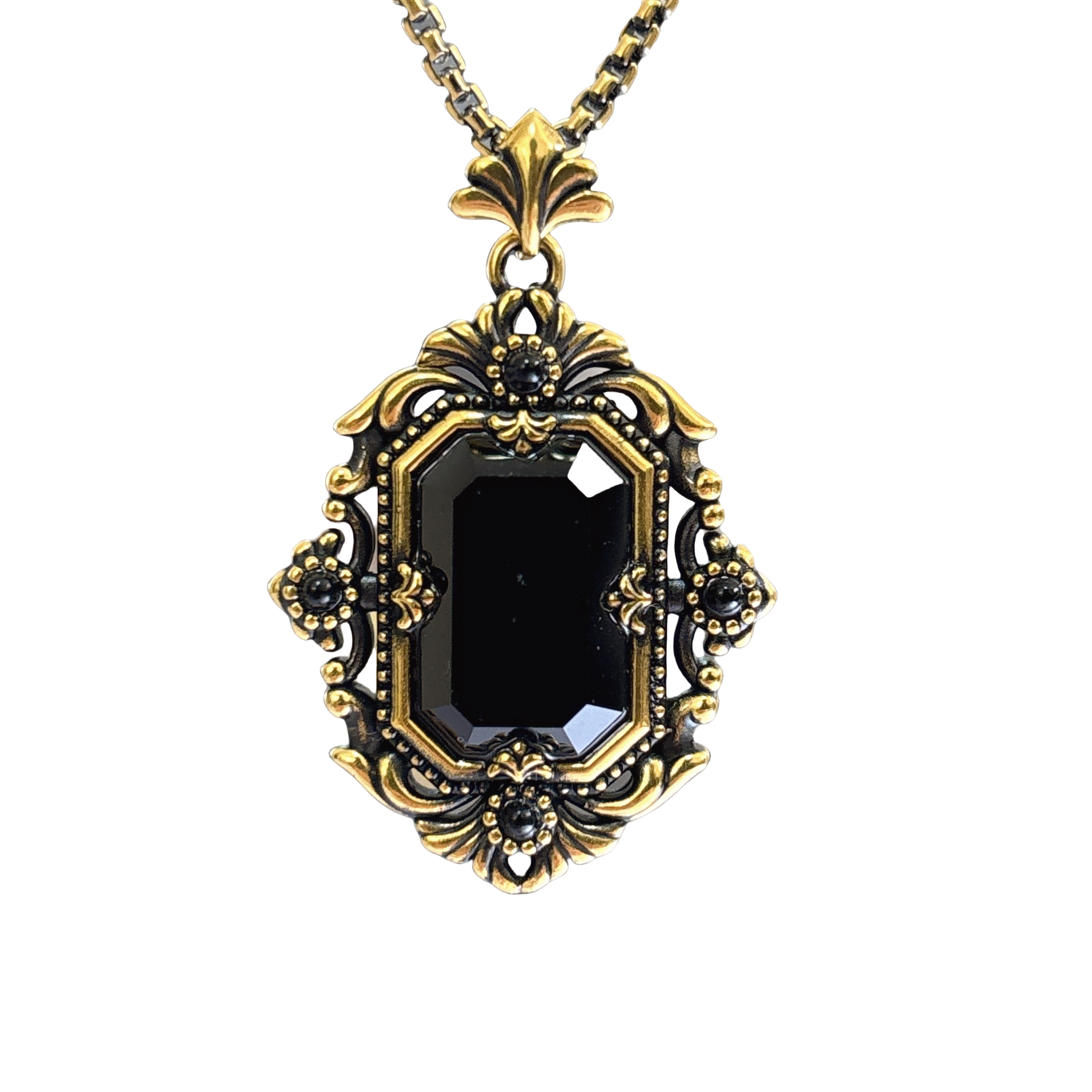 水贝千玺珠宝 鸢尾花足金999吊坠黄金复古电黑工艺5D精品黑金